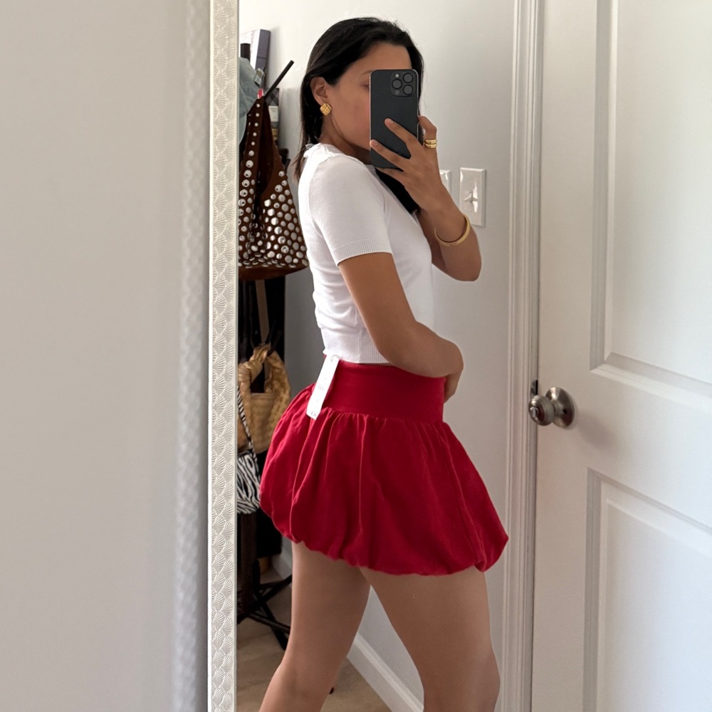 Zara Red Skater Skirt